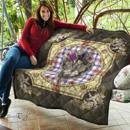 Scottish Boswell Modern Clan Scottish Plaid Tartan Quilt - Crystal Thistle Shield Scottish Plaid Tartan Plaid - ScotsTee - scotstee.com