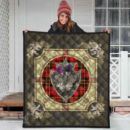 Scottish Brodie Modern Clan Scottish Plaid Tartan Quilt - Crystal Thistle Shield Scottish Plaid Tartan Plaid - ScotsTee - scotstee.com