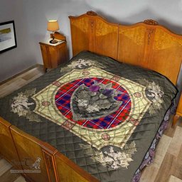 Scottish Cameron of Lochiel Modern Clan Scottish Plaid Tartan Quilt - Crystal Thistle Shield Scottish Plaid Tartan Plaid - ScotsTee - scotstee.com
