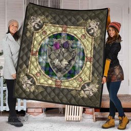 Scottish Blackwatch Dress Modern Clan Scottish Plaid Tartan Quilt - Crystal Thistle Shield Scottish Plaid Tartan Plaid - ScotsTee - scotstee.com