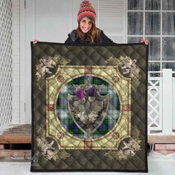 Scottish Blackwatch Dress Modern Clan Scottish Plaid Tartan Quilt - Crystal Thistle Shield Scottish Plaid Tartan Plaid - ScotsTee - scotstee.com