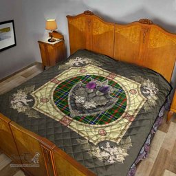 Scottish Bisset Clan Scottish Plaid Tartan Quilt - Crystal Thistle Shield Scottish Plaid Tartan Plaid - ScotsTee - scotstee.com