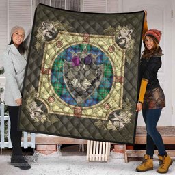 Scottish Bowie Ancient Clan Scottish Plaid Tartan Quilt - Crystal Thistle Shield Scottish Plaid Tartan Plaid - ScotsTee - scotstee.com