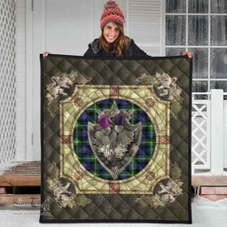 Scottish Baillie Modern Clan Scottish Plaid Tartan Quilt - Crystal Thistle Shield Scottish Plaid Tartan Plaid - ScotsTee - scotstee.com