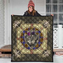 Scottish Balfour Modern Clan Scottish Plaid Tartan Quilt - Crystal Thistle Shield Scottish Plaid Tartan Plaid - ScotsTee - scotstee.com