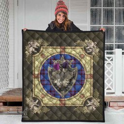 Scottish Elliot Modern Clan Scottish Plaid Tartan Quilt - Crystal Thistle Shield Scottish Plaid Tartan Plaid - ScotsTee - scotstee.com
