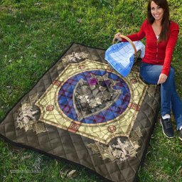 Scottish Elliot Modern Clan Scottish Plaid Tartan Quilt - Crystal Thistle Shield Scottish Plaid Tartan Plaid - ScotsTee - scotstee.com