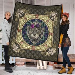Scottish Graham of Montrose Modern Clan Scottish Plaid Tartan Quilt - Crystal Thistle Shield Scottish Plaid Tartan Plaid - ScotsTee - scotstee.com