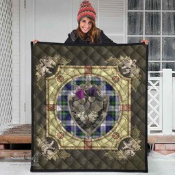 Scottish Gordon Dress Modern Clan Scottish Plaid Tartan Quilt - Crystal Thistle Shield Scottish Plaid Tartan Plaid - ScotsTee - scotstee.com