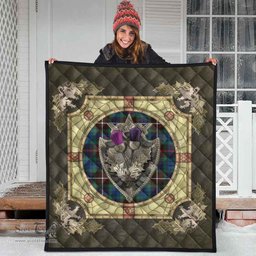 Scottish Fraser Hunting Ancient Clan Scottish Plaid Tartan Quilt - Crystal Thistle Shield Scottish Plaid Tartan Plaid - ScotsTee - scotstee.com
