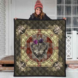 Scottish Davidson Dress Dancers Clan Scottish Plaid Tartan Quilt - Crystal Thistle Shield Scottish Plaid Tartan Plaid - ScotsTee - scotstee.com