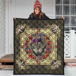 Scottish Drummond of Strathallan Clan Scottish Plaid Tartan Quilt - Crystal Thistle Shield Scottish Plaid Tartan Plaid - ScotsTee - scotstee.com