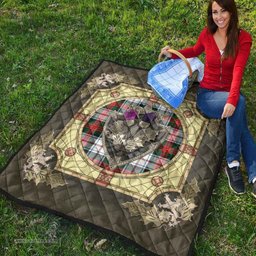 Scottish MacDuff Dress Modern Clan Scottish Plaid Tartan Quilt - Crystal Thistle Shield Scottish Plaid Tartan Plaid - ScotsTee - scotstee.com