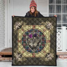 Scottish MacDuff Hunting Ancient Clan Scottish Plaid Tartan Quilt - Crystal Thistle Shield Scottish Plaid Tartan Plaid - ScotsTee - scotstee.com