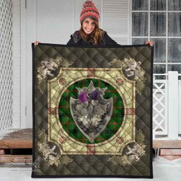 Scottish Kincaid Modern Clan Scottish Plaid Tartan Quilt - Crystal Thistle Shield Scottish Plaid Tartan Plaid - ScotsTee - scotstee.com