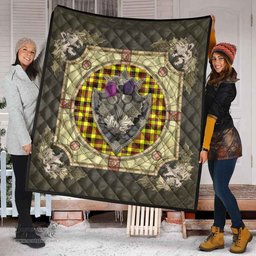 Scottish Jardine Clan Scottish Plaid Tartan Quilt - Crystal Thistle Shield Scottish Plaid Tartan Plaid - ScotsTee - scotstee.com
