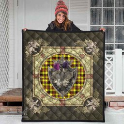 Scottish Jardine Clan Scottish Plaid Tartan Quilt - Crystal Thistle Shield Scottish Plaid Tartan Plaid - ScotsTee - scotstee.com