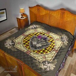 Scottish Jardine Clan Scottish Plaid Tartan Quilt - Crystal Thistle Shield Scottish Plaid Tartan Plaid - ScotsTee - scotstee.com