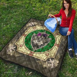 Scottish Don (Tribe-of-Mar) Clan Scottish Plaid Tartan Quilt - Crystal Thistle Shield Scottish Plaid Tartan Plaid - ScotsTee - scotstee.com
