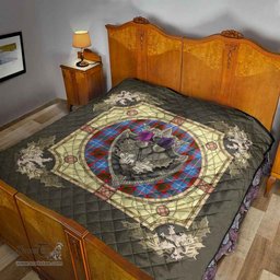 Scottish Edinburgh District Clan Scottish Plaid Tartan Quilt - Crystal Thistle Shield Scottish Plaid Tartan Plaid - ScotsTee - scotstee.com