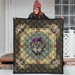 Scottish Kelly Dress Clan Scottish Plaid Tartan Quilt - Crystal Thistle Shield Scottish Plaid Tartan Plaid - ScotsTee - scotstee.com