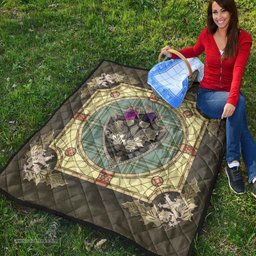 Scottish Kelly Dress Clan Scottish Plaid Tartan Quilt - Crystal Thistle Shield Scottish Plaid Tartan Plaid - ScotsTee - scotstee.com