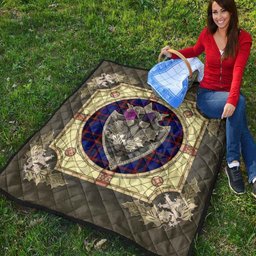 Scottish Home Modern Clan Scottish Plaid Tartan Quilt - Crystal Thistle Shield Scottish Plaid Tartan Plaid - ScotsTee - scotstee.com
