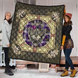 Scottish MacDonald Dress Modern Clan Scottish Plaid Tartan Quilt - Crystal Thistle Shield Scottish Plaid Tartan Plaid - ScotsTee - scotstee.com