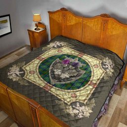 Scottish Cranstoun Clan Scottish Plaid Tartan Quilt - Crystal Thistle Shield Scottish Plaid Tartan Plaid - ScotsTee - scotstee.com