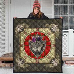 Scottish MacDonnell of Keppoch Modern Clan Scottish Plaid Tartan Quilt - Crystal Thistle Shield Scottish Plaid Tartan Plaid - ScotsTee - scotstee.com