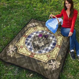 Scottish Hannay Modern Clan Scottish Plaid Tartan Quilt - Crystal Thistle Shield Scottish Plaid Tartan Plaid - ScotsTee - scotstee.com