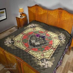 Scottish Grant Ancient Clan Scottish Plaid Tartan Quilt - Crystal Thistle Shield Scottish Plaid Tartan Plaid - ScotsTee - scotstee.com