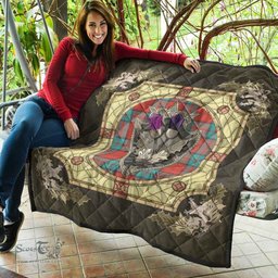 Scottish Dunbar Ancient Clan Scottish Plaid Tartan Quilt - Crystal Thistle Shield Scottish Plaid Tartan Plaid - ScotsTee - scotstee.com