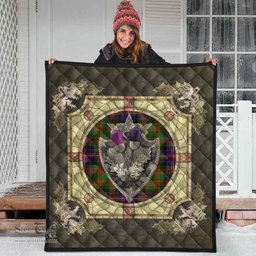Scottish Cochrane Modern Clan Scottish Plaid Tartan Quilt - Crystal Thistle Shield Scottish Plaid Tartan Plaid - ScotsTee - scotstee.com