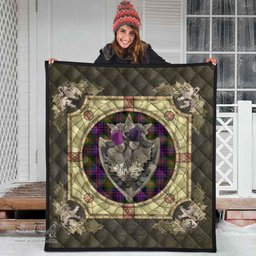 Scottish MacDonnell of Glengarry Modern Clan Scottish Plaid Tartan Quilt - Crystal Thistle Shield Scottish Plaid Tartan Plaid - ScotsTee - scotstee.com