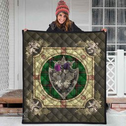 Scottish Fife District Clan Scottish Plaid Tartan Quilt - Crystal Thistle Shield Scottish Plaid Tartan Plaid - ScotsTee - scotstee.com