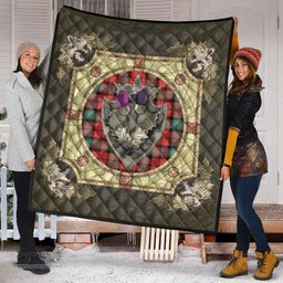 Scottish Kerr Ancient Clan Scottish Plaid Tartan Quilt - Crystal Thistle Shield Scottish Plaid Tartan Plaid - ScotsTee - scotstee.com