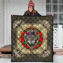 Scottish Lennox Modern Clan Scottish Plaid Tartan Quilt - Crystal Thistle Shield Scottish Plaid Tartan Plaid - ScotsTee - scotstee.com