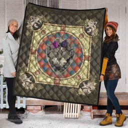 Scottish Robertson Ancient Clan Scottish Plaid Tartan Quilt - Crystal Thistle Shield Scottish Plaid Tartan Plaid - ScotsTee - scotstee.com