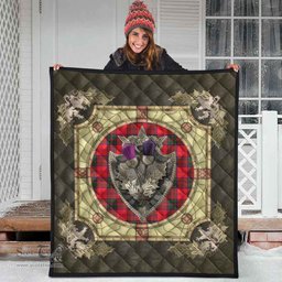 Scottish Drummond Modern Clan Scottish Plaid Tartan Quilt - Crystal Thistle Shield Scottish Plaid Tartan Plaid - ScotsTee - scotstee.com