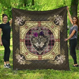 Scottish MacPherson Hunting Ancient Clan Scottish Plaid Tartan Quilt - Crystal Thistle Shield Scottish Plaid Tartan Plaid - ScotsTee - scotstee.com