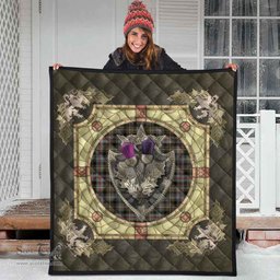 Scottish MacKenzie Weathered Clan Scottish Plaid Tartan Quilt - Crystal Thistle Shield Scottish Plaid Tartan Plaid - ScotsTee - scotstee.com
