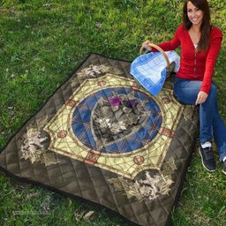 Scottish MacLaine of Loch Buie Hunting Ancient Clan Scottish Plaid Tartan Quilt - Crystal Thistle Shield Scottish Plaid Tartan Plaid - ScotsTee - scotstee.com
