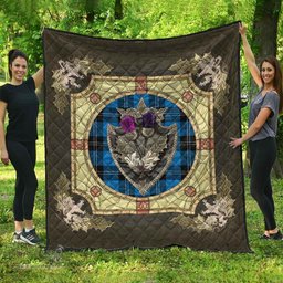 Scottish Ramsay Blue Ancient Clan Scottish Plaid Tartan Quilt - Crystal Thistle Shield Scottish Plaid Tartan Plaid - ScotsTee - scotstee.com