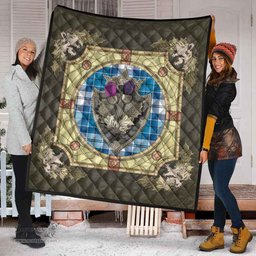 Scottish Roberton Clan Scottish Plaid Tartan Quilt - Crystal Thistle Shield Scottish Plaid Tartan Plaid - ScotsTee - scotstee.com
