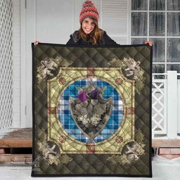 Scottish Roberton Clan Scottish Plaid Tartan Quilt - Crystal Thistle Shield Scottish Plaid Tartan Plaid - ScotsTee - scotstee.com