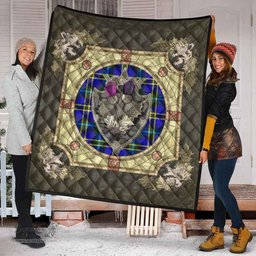 Scottish Weir Modern Clan Scottish Plaid Tartan Quilt - Crystal Thistle Shield Scottish Plaid Tartan Plaid - ScotsTee - scotstee.com