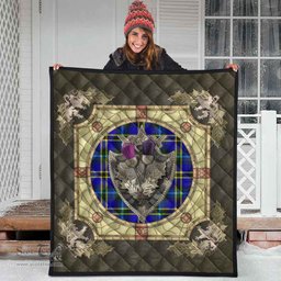Scottish Weir Modern Clan Scottish Plaid Tartan Quilt - Crystal Thistle Shield Scottish Plaid Tartan Plaid - ScotsTee - scotstee.com