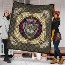 Scottish Tennant Clan Scottish Plaid Tartan Quilt - Crystal Thistle Shield Scottish Plaid Tartan Plaid - ScotsTee - scotstee.com