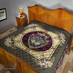 Scottish Tennant Clan Scottish Plaid Tartan Quilt - Crystal Thistle Shield Scottish Plaid Tartan Plaid - ScotsTee - scotstee.com